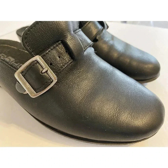 Rohde Women’s Black Leather Mules Clogs Shoes Sz EU39 US8.5 Slip On lined - Picture 3 of 12